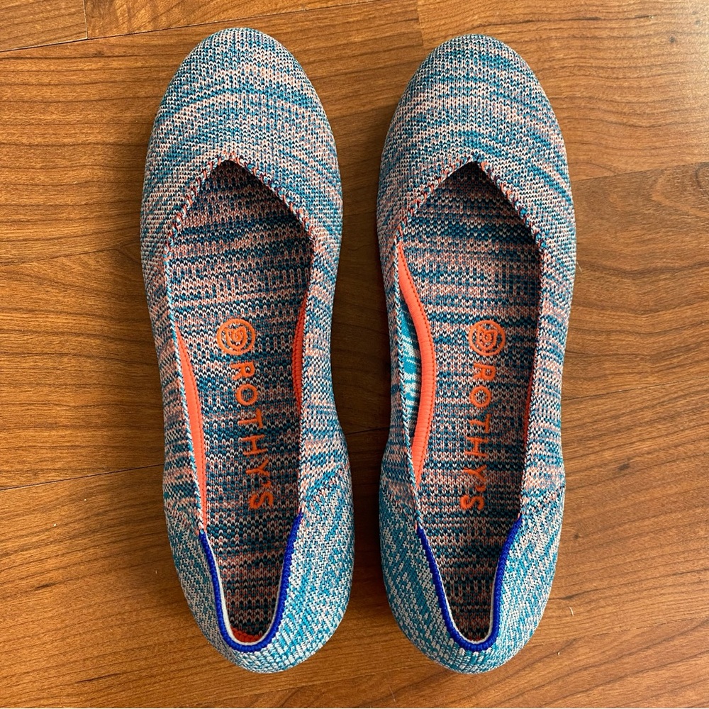 Rothy’s The Flat Turquoise Melange Flats